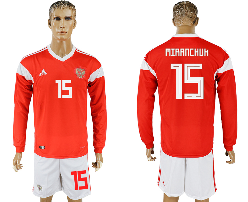 Maillot de foot RUSSIA LONG SLEEVE SUIT #15 MIAANCHUK  2018 FIFA